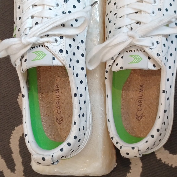 Cariuma White Polka Dot Canvas Oca Low Sneakers Women's 10 - Picture 6 of 15